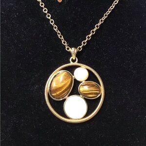 Joan Rivers Tiger Eye MOP Necklace